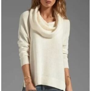 Joie Women's Chesney Ivory Cream Draped Cowl Neck Wool Cashmere Blend Sweater XS